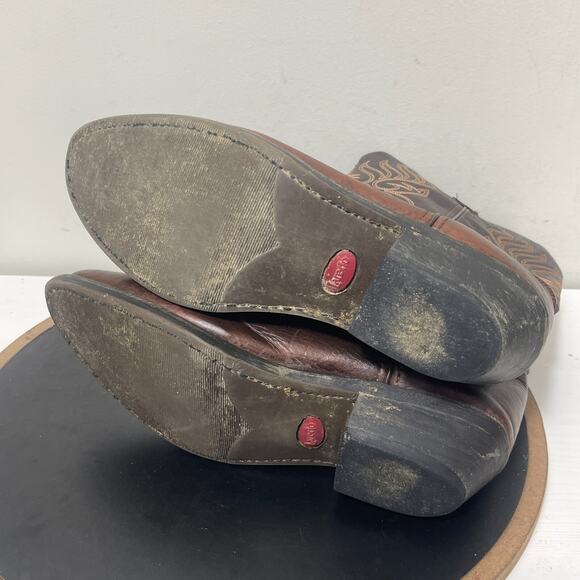 Laredo‎ Cowboy Boots Women 6.5 M Brown Leather Vamp Faux Shaft Western Style - Picture 9 of 11